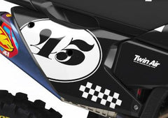 SÉRIE HUSQVARNA CHECKERS BW (TOUS LES MODÈLES DE VÉLO ET COULEURS !) Graphiques de support d'usine semi-personnalisés