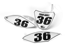 Autocollants numérotés pré-imprimés en usine, noir ou blanc, votre et votre nom #