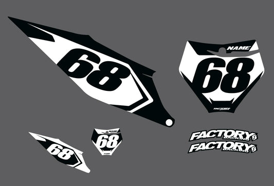 21 V6 Factory Backing Pre Printed number decal Set - choose your name, # , colorway