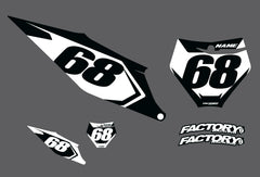 21 V6 Factory Backing Pre Printed number decal Set - choose your name, # , colorway