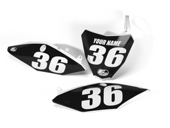 Autocollants numérotés pré-imprimés en usine, noir ou blanc, votre et votre nom #