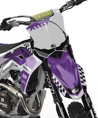 SÉRIE KAWASAKI BLACK PUNK FLAG (TOUS LES MODÈLES DE VÉLO ET COULEURS !) Graphiques de support d'usine semi-personnalisés