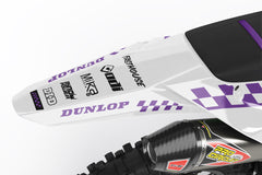 SÉRIE KAWASAKI BLACK PUNK FLAG (TOUS LES MODÈLES DE VÉLO ET COULEURS !) Graphiques de support d'usine semi-personnalisés