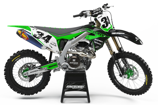 KAWASAKI BLITZ (TOUS LES MODÈLES ET COULEURS DE VÉLO !) Graphiques de support d'usine semi-personnalisés