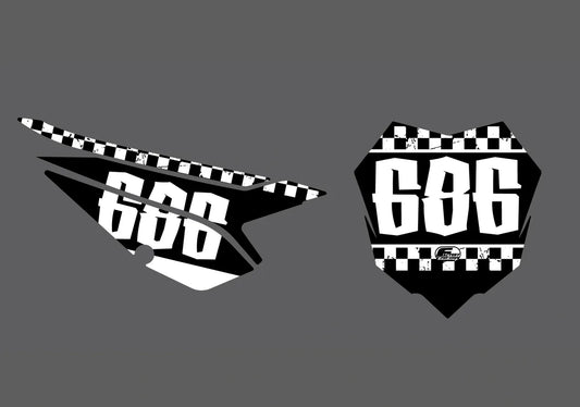 Garage V2 Factory Backing Pre Printed number decal Set - choose your name, # , colorway