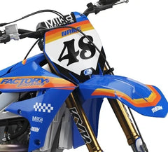 Yamaha Retro Series Factory Backing Pre Printed number decal Set - choose your name, # , colorway