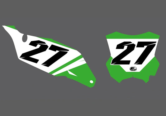 Kawasaki Bolting Factory Backing Pre Printed number decal Set - choose your name, # , colorway