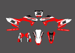 HONDA TURBO SERIE (JEDES FAHRRADMODELL UND JEDE FARBE!) Semi-Custom Factory Backing Graphics