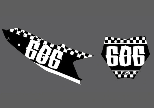 kt Garage V2 Factory Backing Pre Printed number decal Set - choose your name, # , colorway