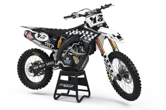 SUZUKI CHECKERS BW SERIES (JEDES FAHRRADMODELL UND JEDE FARBE!) Semi-Custom Factory Backing Graphics