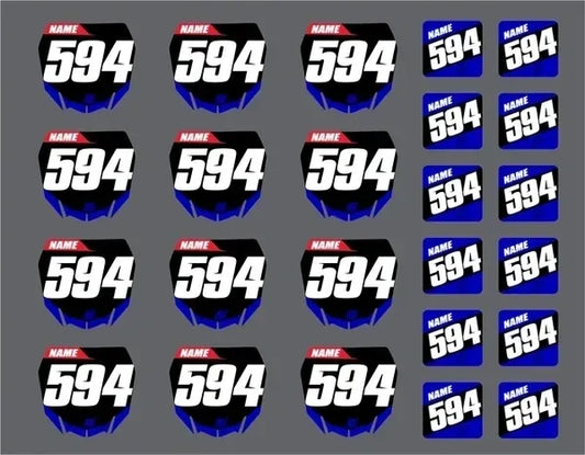 12 MINI PLATE & 12 HUB DECALS (CUSTOM TO YOUR COLORS AND BIKE BRAND OPTIONS)