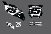 21 V4 Factory Backing Pre Printed number decal Set - choose your name, # , colorway