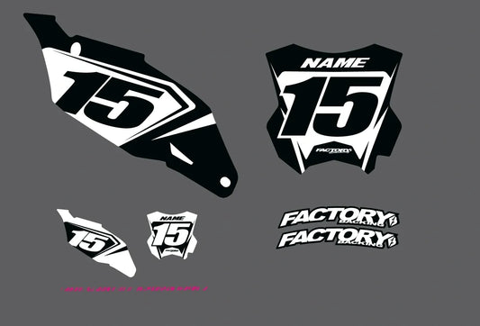 21 V4 Factory Backing Pre Printed number decal Set - choose your name, # , colorway