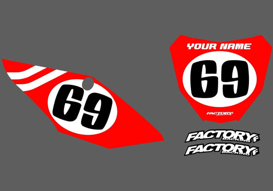 Ensemble de décalcomanies de numéros pré-imprimés Honda Vintage 1 Series Factory Backing - choisissez votre nom, # , coloris