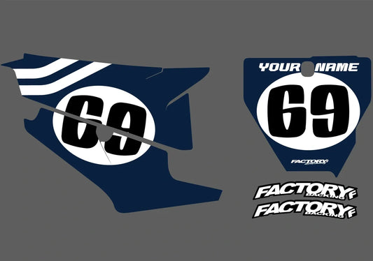 Husqvarna Vintage 1 Factory Backing Pre-Printed Number Decal Set - choisissez votre nom, # , coloris