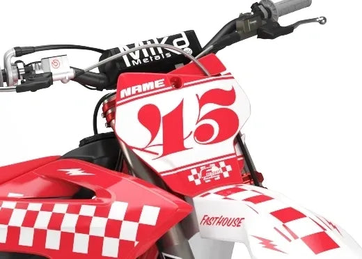 Checker Series Factory Backing Pre Printed number decal Set - choose your name, # , colorway