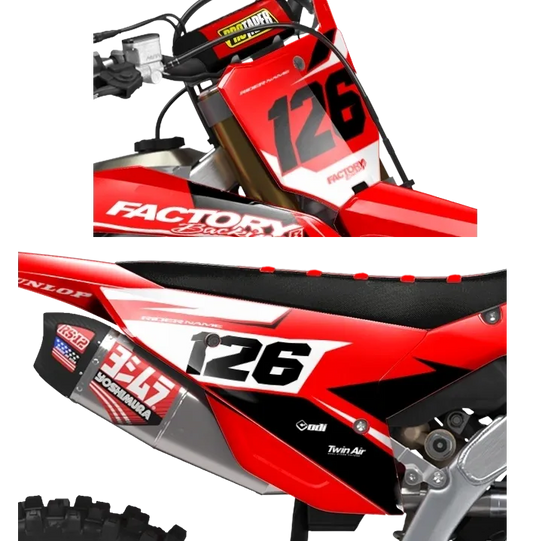 Honda Block Series Factory Backing Pre Printed number decal Set - choose your name, # , colorway