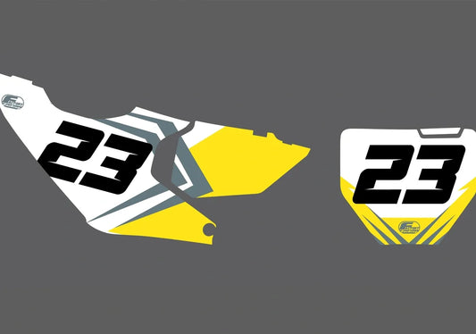 Husqvarna Dimensional Factory Backing Pre Printed number decal Set - choose your name, # , colorway