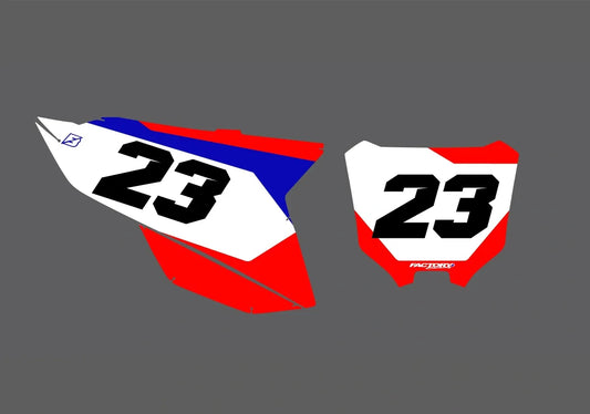 Honda Stealth Series Factory Backing Pre Printed number decal Set - choose your name, # , colorway