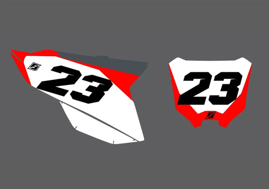 Honda Blitz Factory Backing Pre Printed number decal Set - choose your name, # , colorway