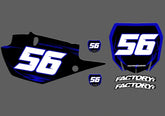 Yamaha Bolt Factory Backing Pre Printed number decal Set - choose your name, # , colorway