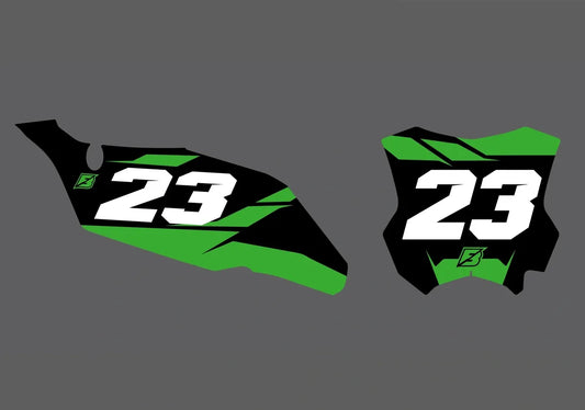 Kawasaki Swift Factory Backing Pre Printed number decal Set - choose your name, # , colorway