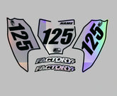 Basic Holographic Chrome Factory Backing Pre Printed number decals