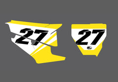 Husqvarna Bolting Factory Backing Vorgedrucktes Nummernaufkleber-Set - wählen Sie Ihren Namen, Ihre Nummer und Ihre Farbgebung