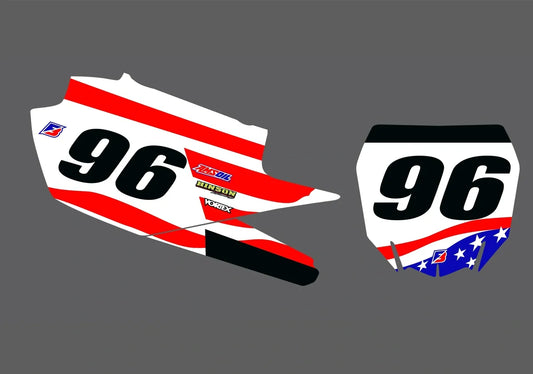 Yamaha USA Factory Backing Pre Printed number decal Set - choose your name, # , colorway