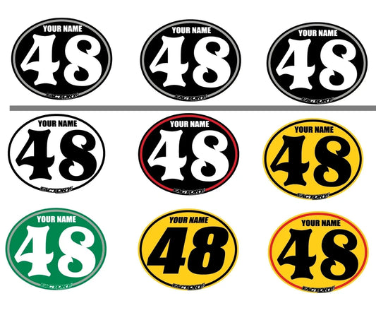 Set mit 3 benutzerdefinierten Vintage-Nummernschild-Hintergründen (nur Aufkleber). Wählen Sie Nummernstile, Farben und mehr