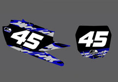 Yamaha Camo Factory Backing Pre Printed number decal Set - choose your name, # , colorway