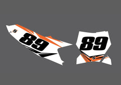 kt Fast Guy Factory Backing Pre Printed number decal Set - choose your name, # , colorway