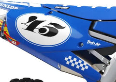 Yamaha Checkers Series Factory Backing Pre Printed number decal Set - choose your name, # , colorway