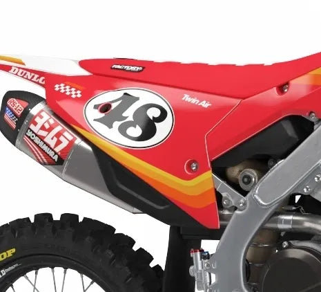 Honda Retro Series Factory Backing Vorgedrucktes Nummernaufkleber-Set - wählen Sie Ihren Namen, Ihre Nummer und Ihre Farbgebung