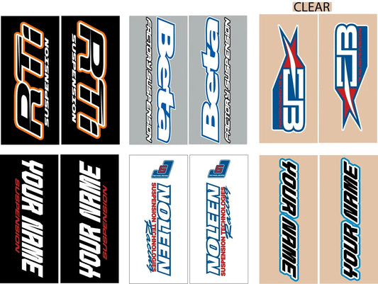 CUSTOM FORK TUBE DECALS (sold in a set of 2)