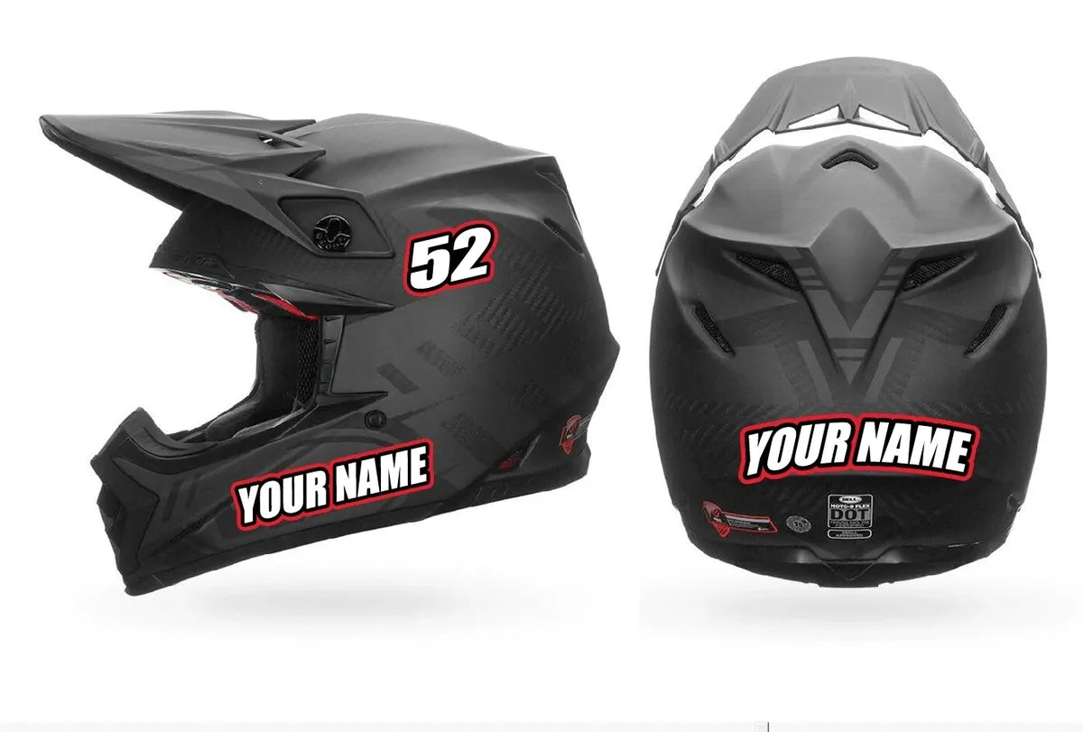 custom motorcycle helmet graphics Helmet Decal set V1 – Factory Backing