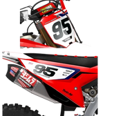 Honda Smooth Series Factory Backing Pre Printed number decal Set - choose your name, # , colorway