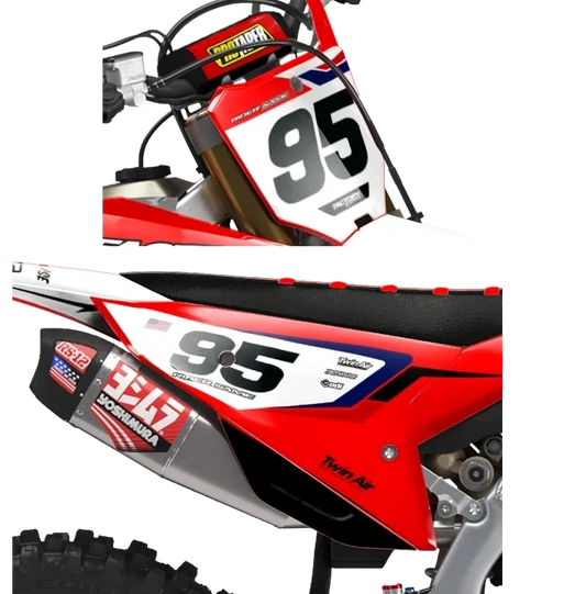 Honda Smooth Series Factory Backing Pre Printed number decal Set - choose your name, # , colorway