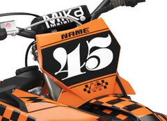 kt Checker Series Factory Backing Pre Printed number decal Set - choose your name, # , colorway