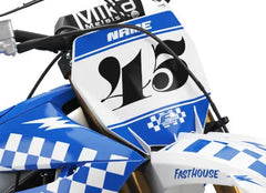 Yamaha Checkers Series Factory Backing Pre Printed number decal Set - choose your name, # , colorway