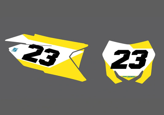 Suzuki Stealth Factory Backing Pre Printed number decal Set - choose your name, # , colorway