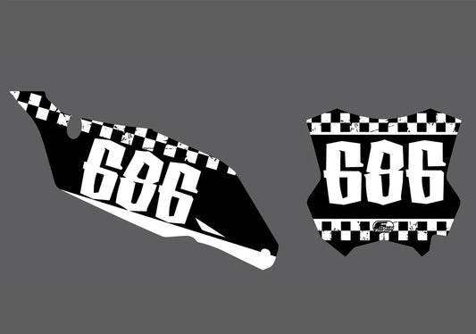 Kawasaki Garage V2 Factory Backing Pre Printed number decal Set - choose your name, # , colorway