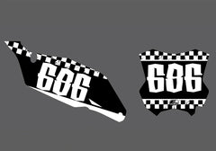 Kawasaki Garage V2 Factory Backing Pre Printed number decal Set - choose your name, # , colorway