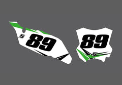 Kawasaki Fast Guy Factory Backing Vorgedrucktes Nummernaufkleber-Set - wählen Sie Ihren Namen, Ihre Nummer und Ihre Farbgebung
