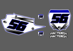 Yamaha Accel Factory Backing Pre Printed number decal Set - choose your name, # , colorway