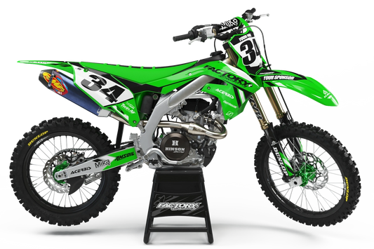 KAWASAKI GONE (JEDES FAHRRADMODELL UND JEDE FARBE!) Semi-Custom Factory Backing Graphics