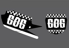 Yamaha Garage V2 Factory Backing Pre Printed number decal Set - choose your name, # , colorway