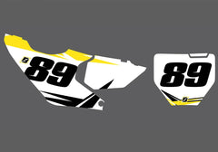 Husqvarna Fast Guy Factory Backing Pre Printed number decal Set - choose your name, # , colorway