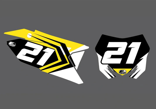 Suzuki Dimensional Factory Backing Vorgedrucktes Nummernaufkleber-Set - wählen Sie Ihren Namen, Ihre Nummer und Ihre Farbgebung