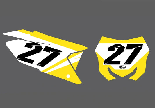 Suzuki Bolting Factory Backing Vorgedrucktes Nummernaufkleber-Set - wählen Sie Ihren Namen, Ihre Nummer und Ihre Farbgebung